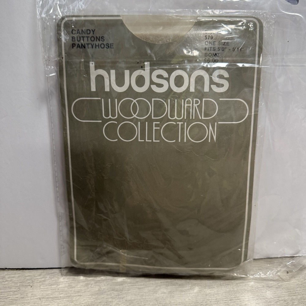 Vintage Hudson's Woodward Collection Candy Buttons Pantyhose OS